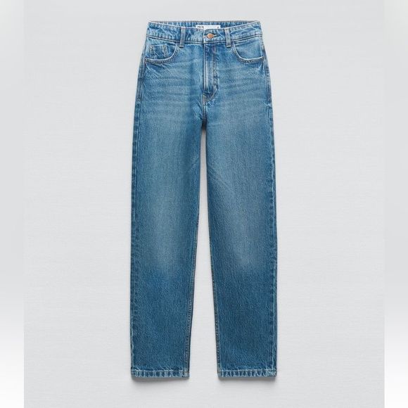 ZARA NEW WOMAN SS23 LIGHT-BLUE Z1975 MOM FIT HIGH-WAIST JEANS 7223/023/163/15 - Picture 3 of 5